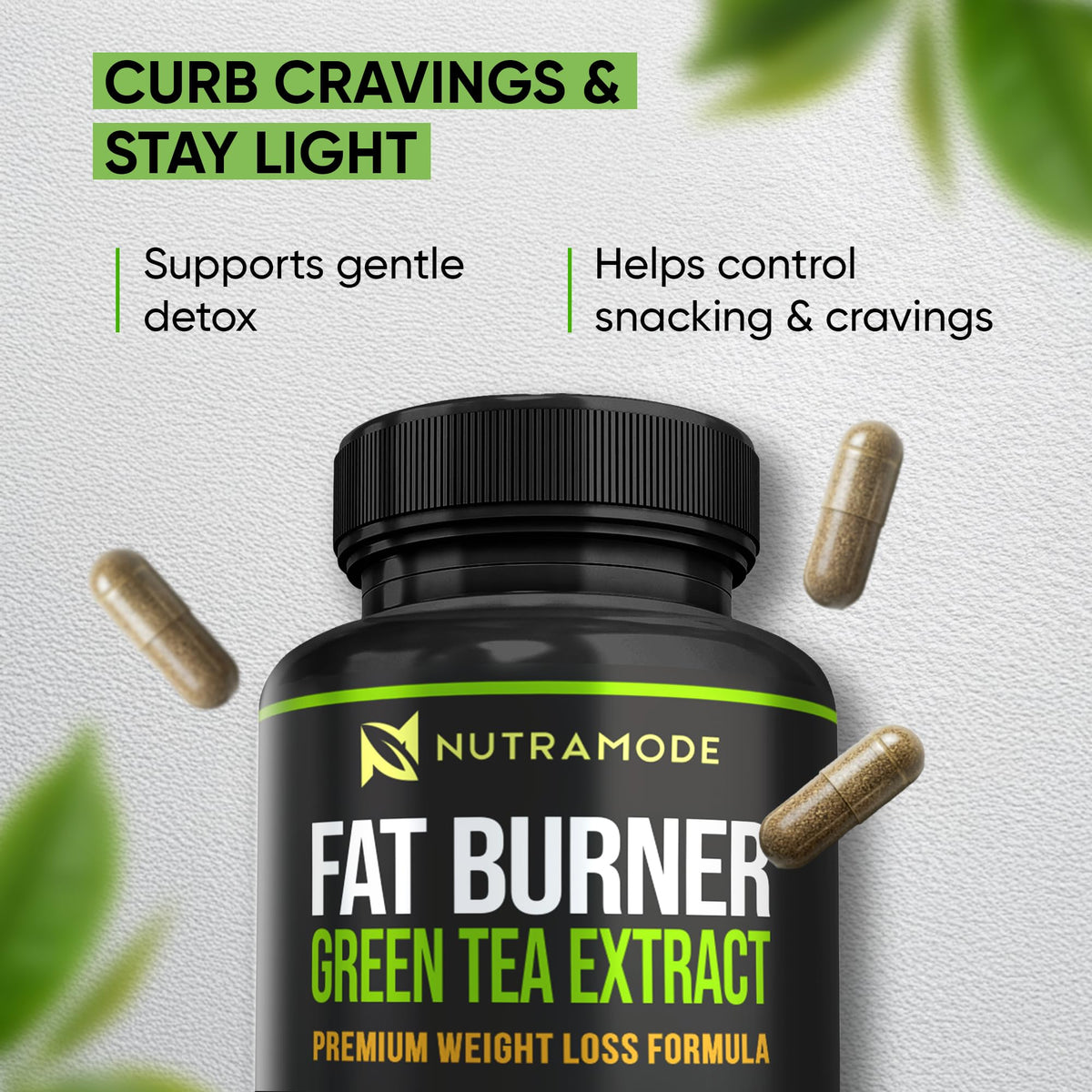 NUTRAMODE Brûleur de Graisse Thé Vert 60 Capsules côté gauche