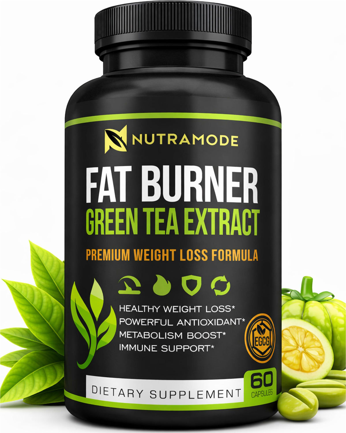 NUTRAMODE Brûleur de Graisse Thé Vert 60 Capsules vue de face
