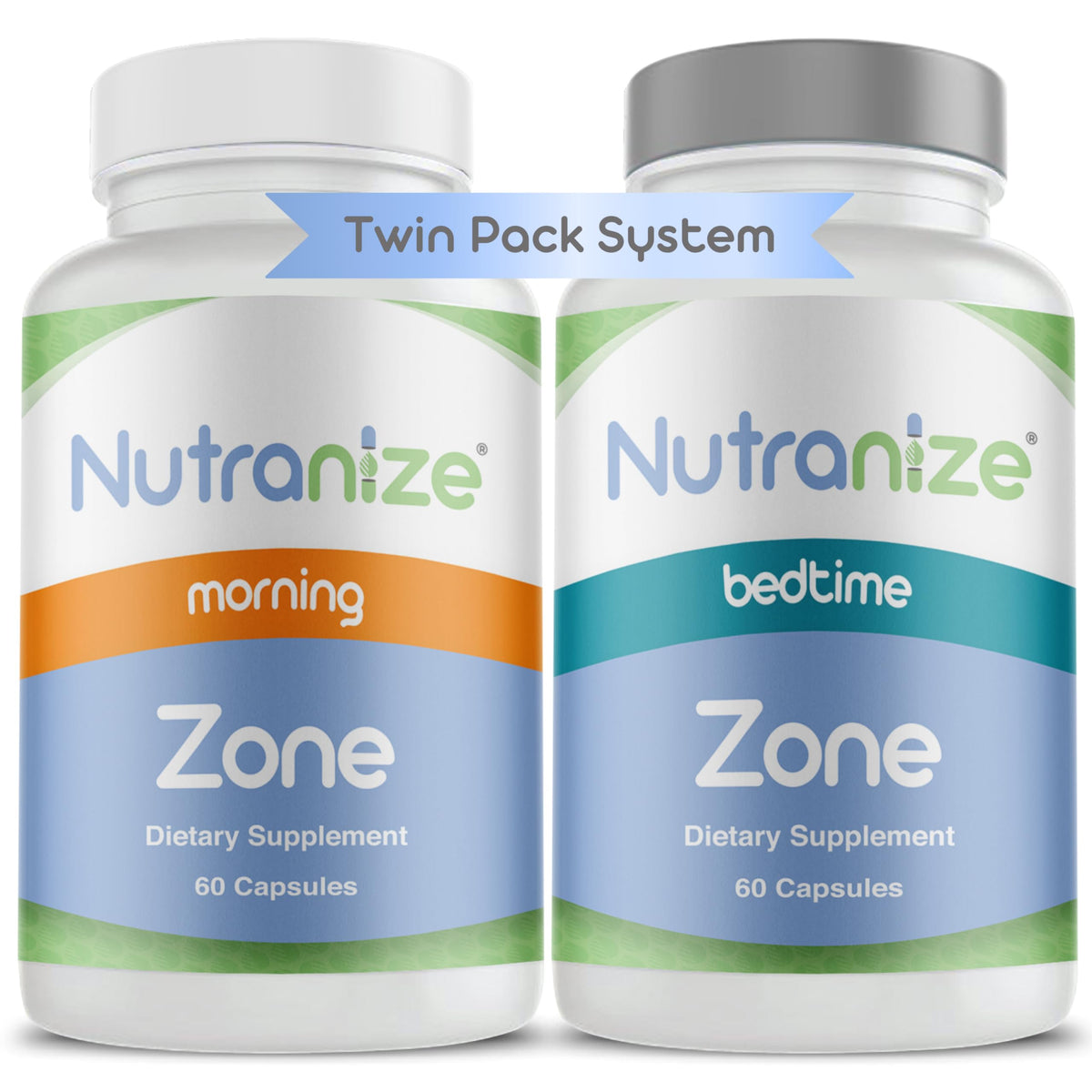 Nutranize Zone système de suppléments en duo, capsules matin et soir