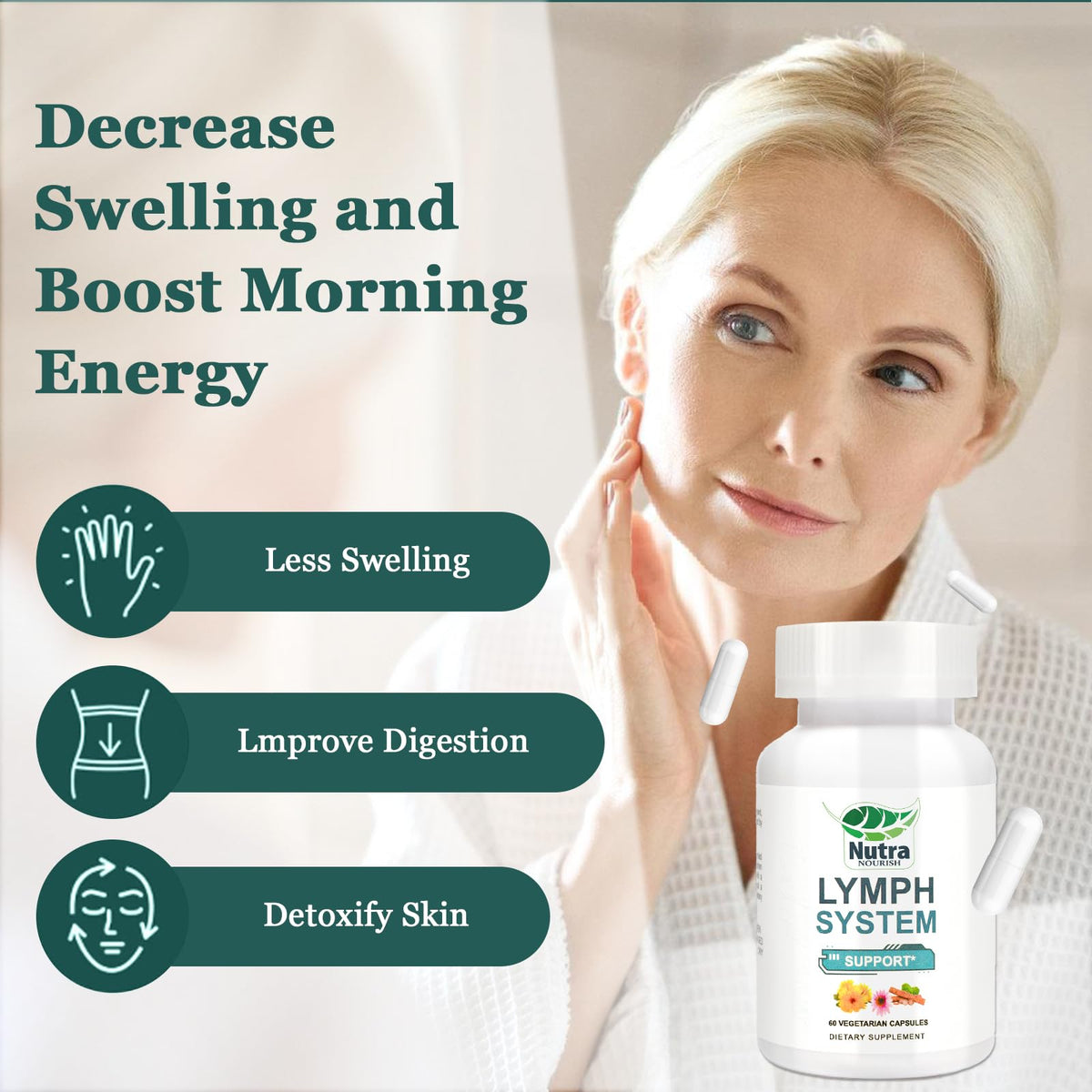 NutraNourish capsules vegan pour drainage lymphatique