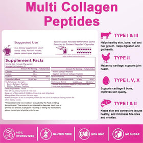 NutraNourish Poudre de Collagène Multi 1LB avec ingrédients naturels