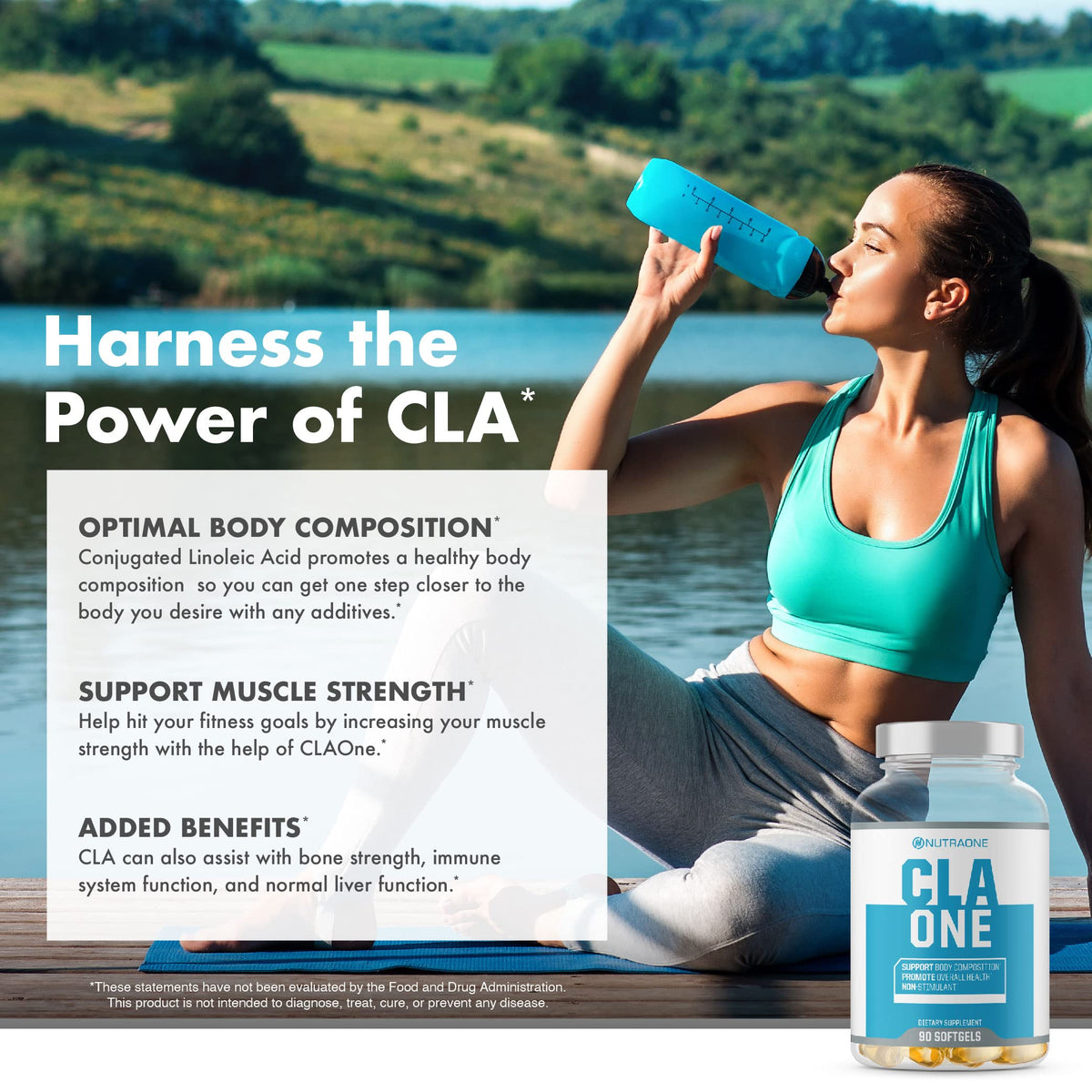 NutraOne CLAOne flacon ouvert avec capsules visibles
