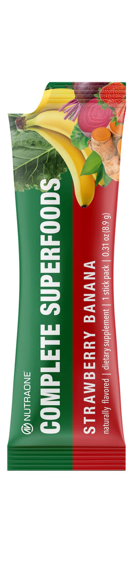 NutraOne Complete Superfoods emballage avec 30 stick packs