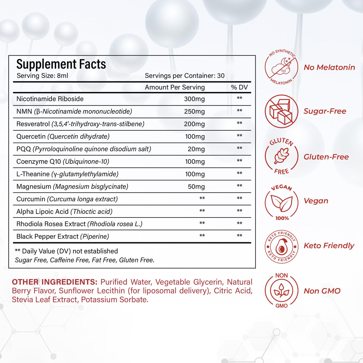 NutraPeaks complément alimentaire NAD+ 1000mg stick liquide ouvert