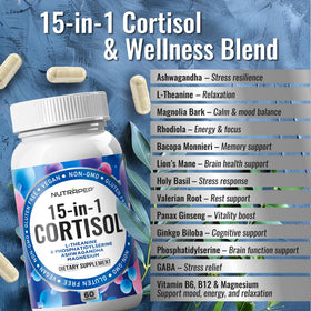 NutraPep Complément Alimentaire Cortisol 15-en-1 82g capsules