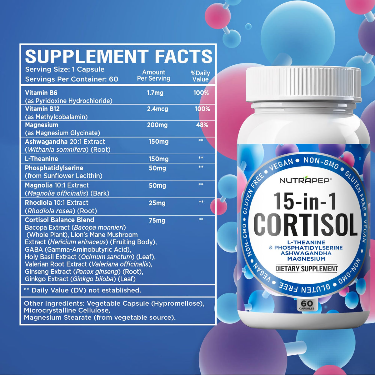 NutraPep Complément Alimentaire Cortisol 15-en-1 82g emballage