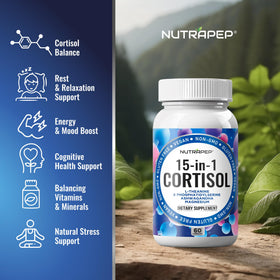 NutraPep Complément Alimentaire Cortisol 15-en-1 82g vue arrière