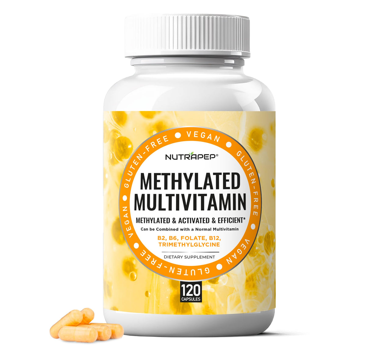 NutraPep Multivitamine Méthylée capsules sur fond blanc