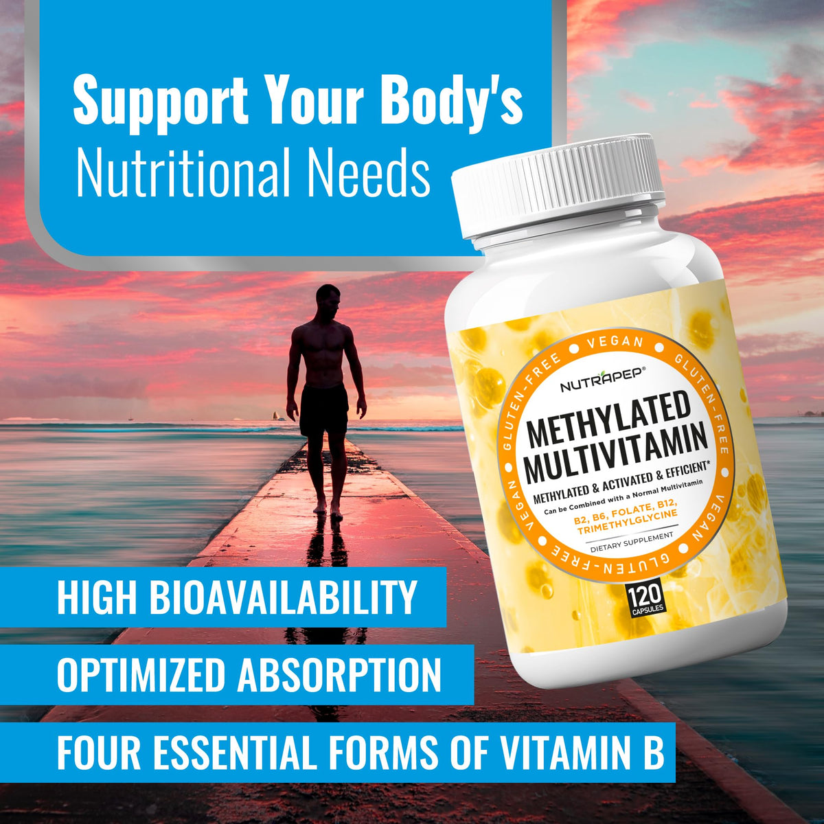 NutraPep Multivitamine Méthylée étiquettes détaillées
