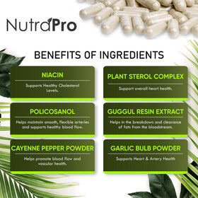 NutraPro Compléments Alimentaires Cholestérol gélules sur une table