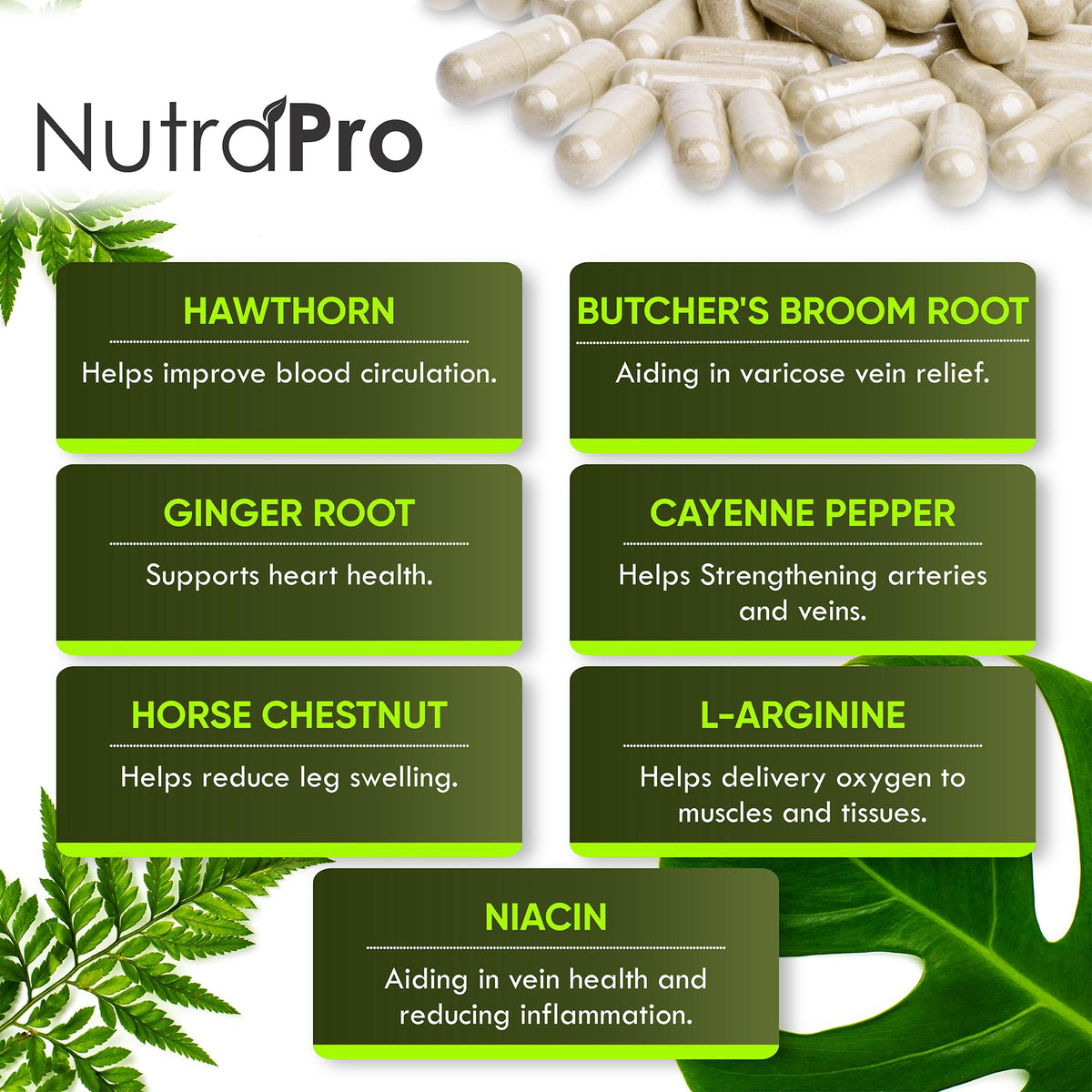 NutraPro Compléments Circulation Sanguine, présentation des gélules dans un verre