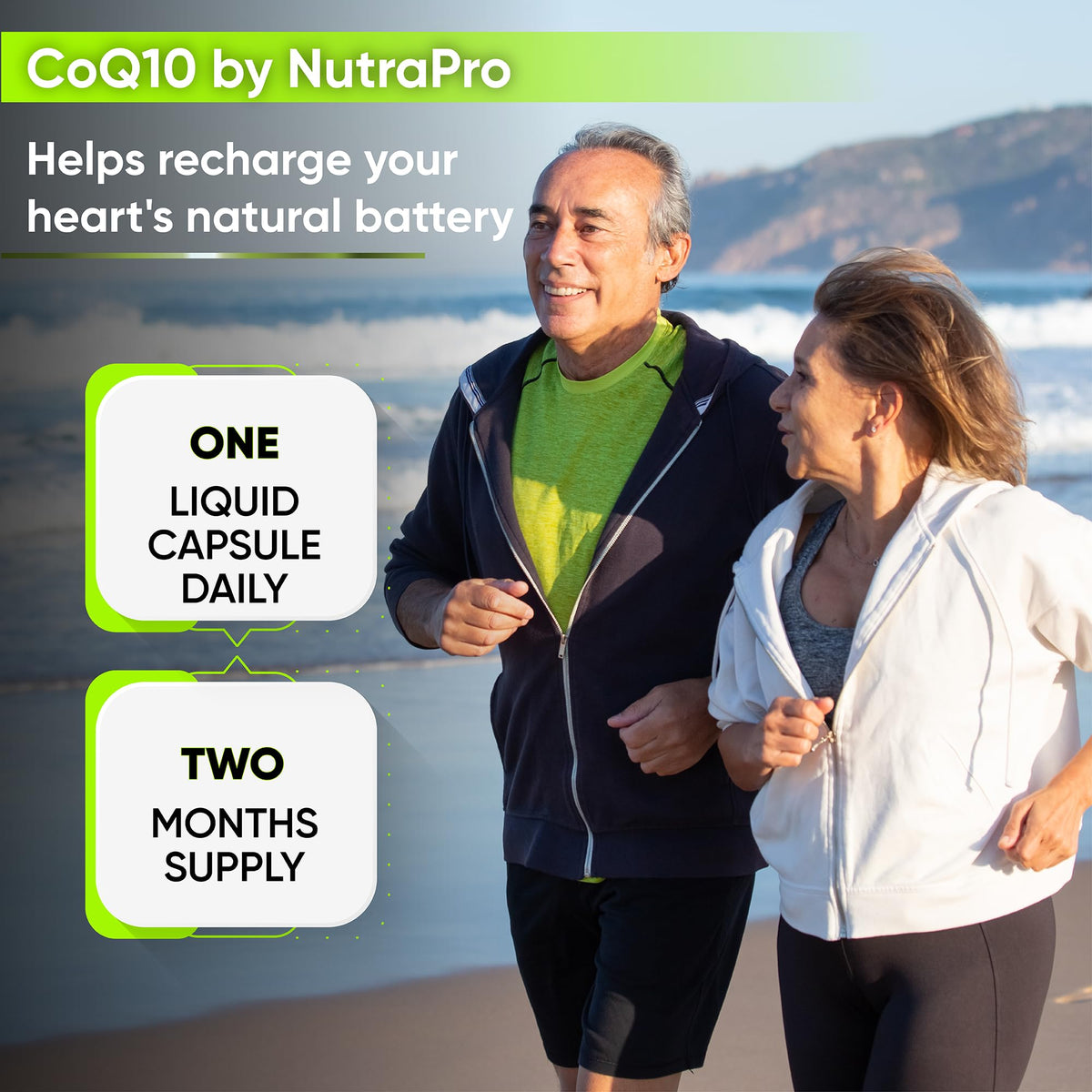 NutraPro CoQ10 100 mg gélules végétales avec étiquette détaillée