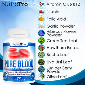 NutraPro Pure Blood complément alimentaire avec emballage et dosage recommandé