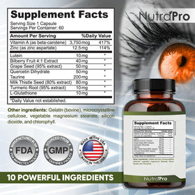 NutraPro Vision Support 60 gélules sur fond blanc