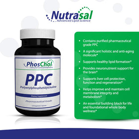 Nutrasal PhosChol 600mg gélules de choline pure avec emballage