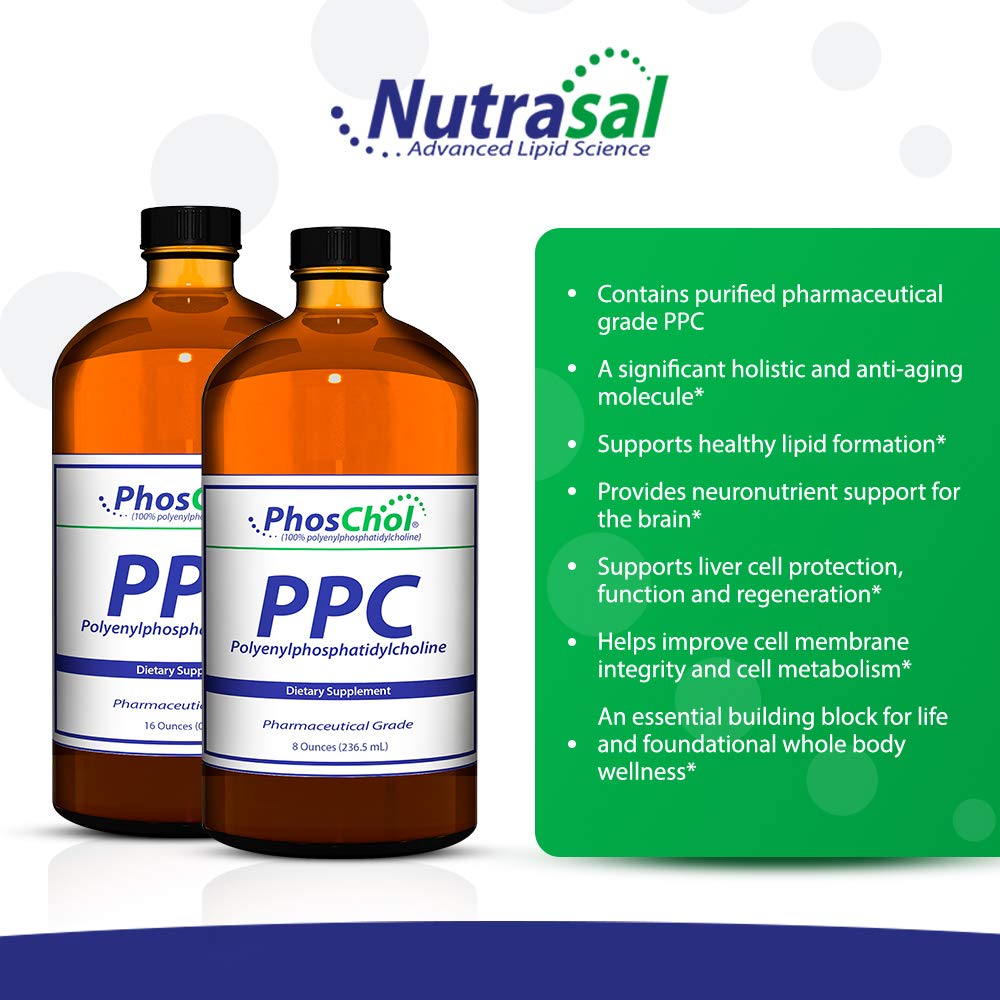 Nutrasal PhosChol Concentré Liquide 3000mg 8 oz. versé dans une cuillère