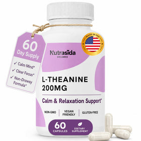 Nutrasida L-Theanine 200mg capsules, vue de face