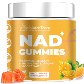 NUTRATASTE Gummies NAD⁺ orange vue avant de la bouteille