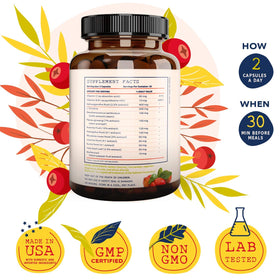 NUTRATEMPLE Complément Alimentaire Soutien Surrénalien 60 Capsules arrière avec ingrédients