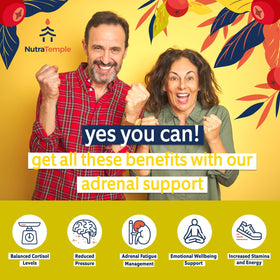 NUTRATEMPLE Complément Alimentaire Soutien Surrénalien 60 Capsules côté avec étiquette