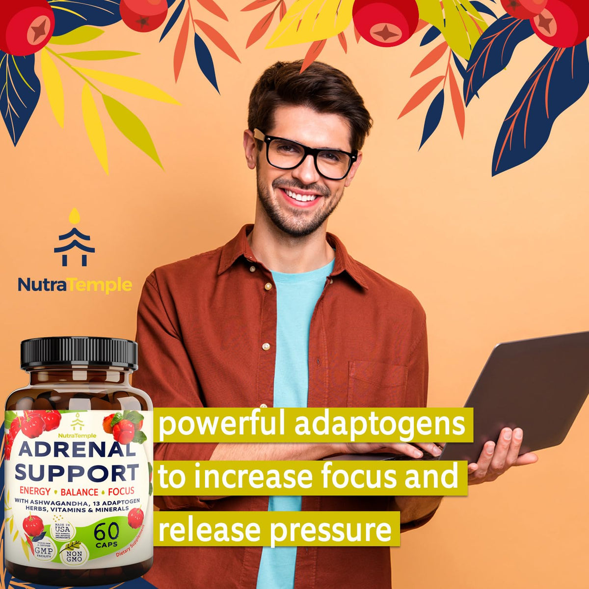 NUTRATEMPLE Complément Alimentaire Soutien Surrénalien 60 Capsules en mode de vie