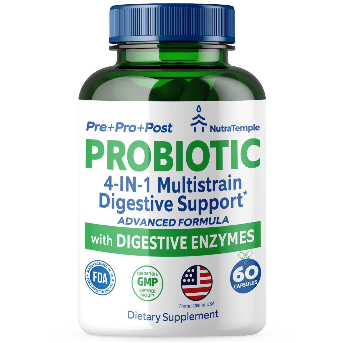 NUTRATEMPLE Probiotiques 4-en-1 50g, vue de face