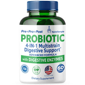 NUTRATEMPLE Probiotiques 4-en-1 50g, vue de face