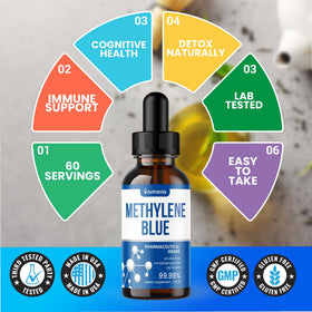 Nutravia Methylene Blue 60ml avec accessoires de laboratoire