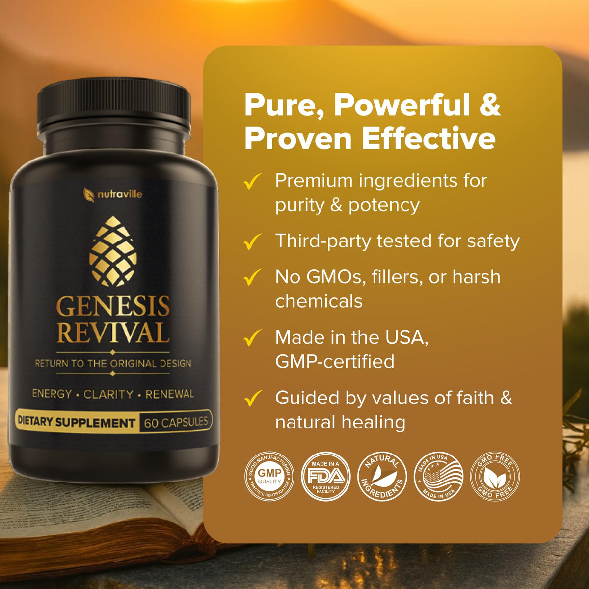 Nutraville Genesis Revival mettant en avant l'éclat de la peau
