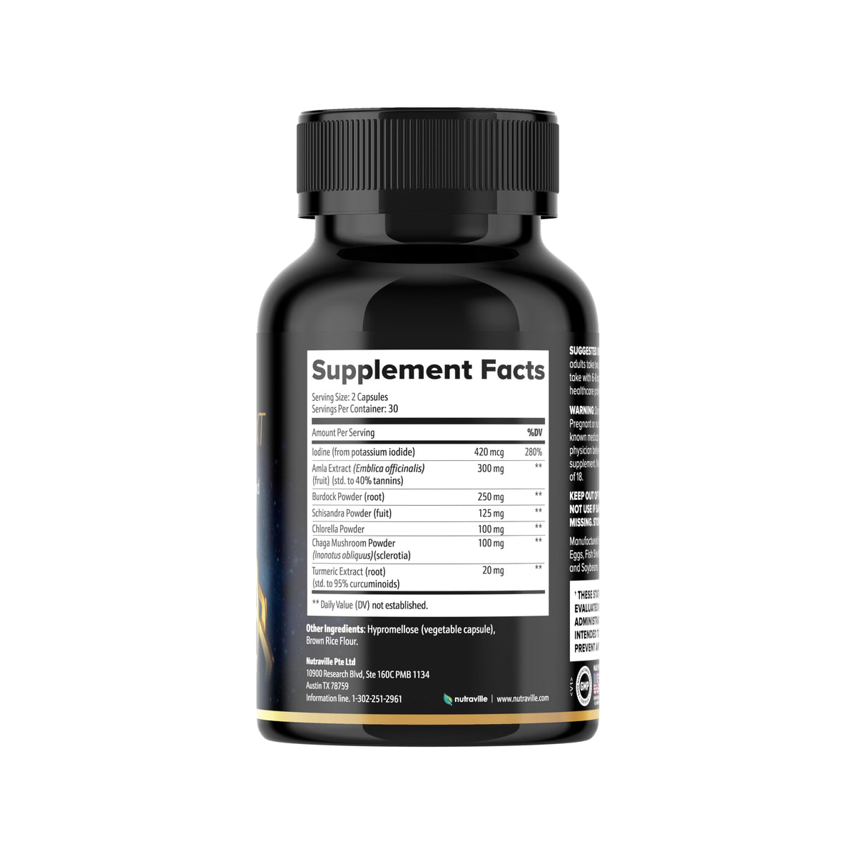 Nutraville Pineal XT Gold gélules avec étiquette visible