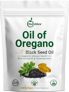 NutraVora Huile d'Origan et Huile de Graines Noires Capsules vue de face