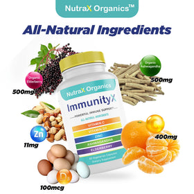 NutraX Organics Complément Alimentaire 60 Capsules Végétales vue arrière