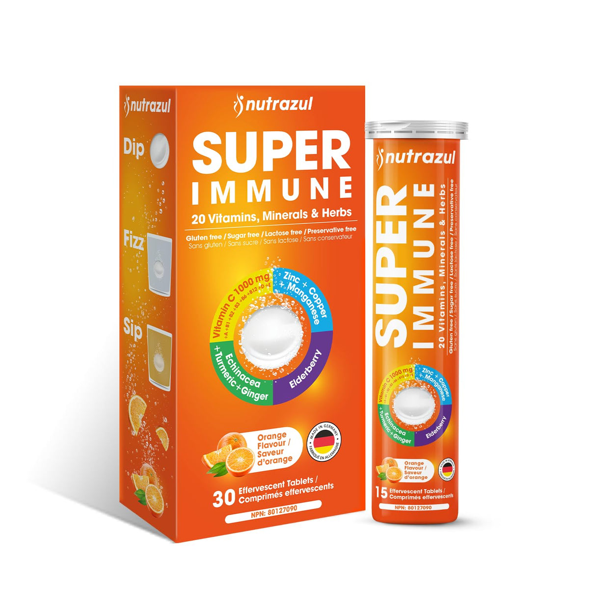 nutrazul Super daily wellness 30 tablettes effervescentes en boîte