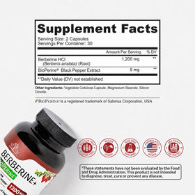 Nutreb Complément Alimentaire Berbérine 1200mg 60 Capsules Végétales avec étiquette