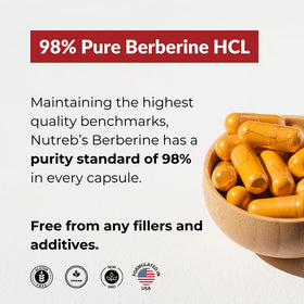 Nutreb Complément Alimentaire Berbérine 1200mg 60 Capsules Végétales vue de dos