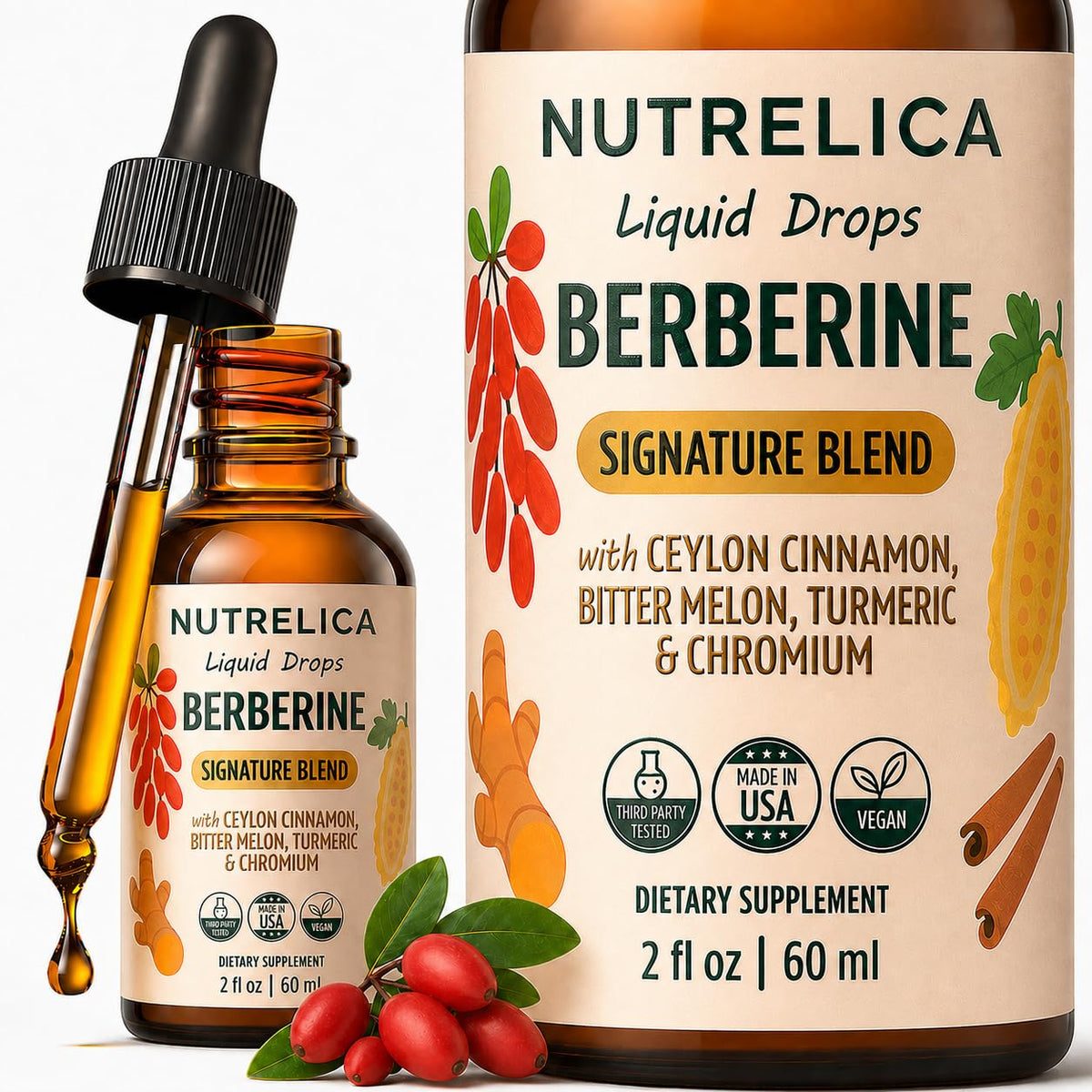 NUTRELICA Complexe de Berbérine 1200mg bouteille vue de face