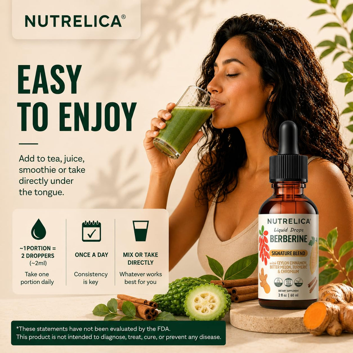 NUTRELICA Complexe de Berbérine 1200mg étiquette détaillée