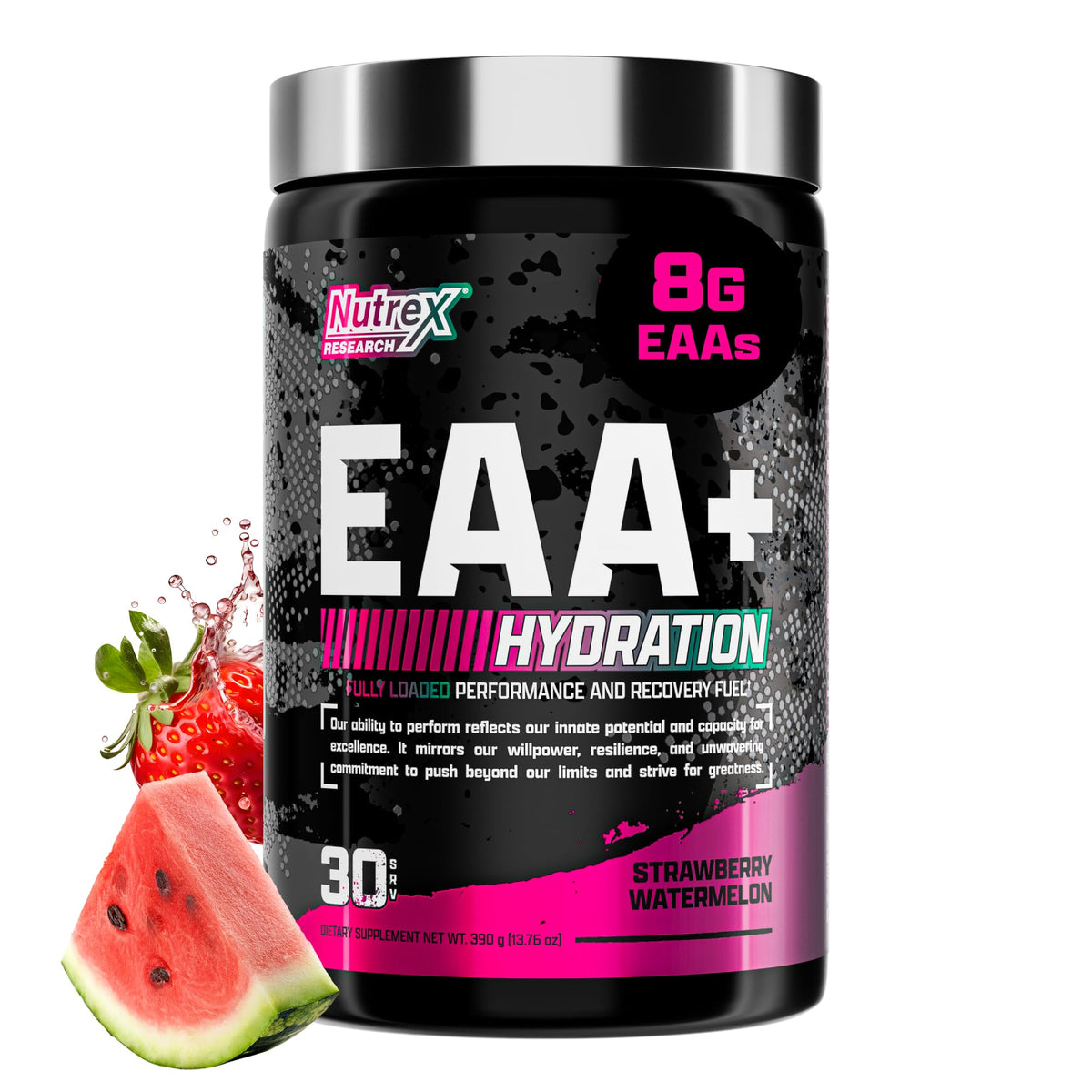 Nutrex EAA Hydration 30 portions fraise pastèque vue de face