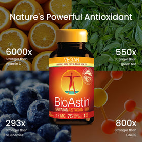 Nutrex Hawaii BioAstin Astaxanthin 12mg gélules végétales ouvertes