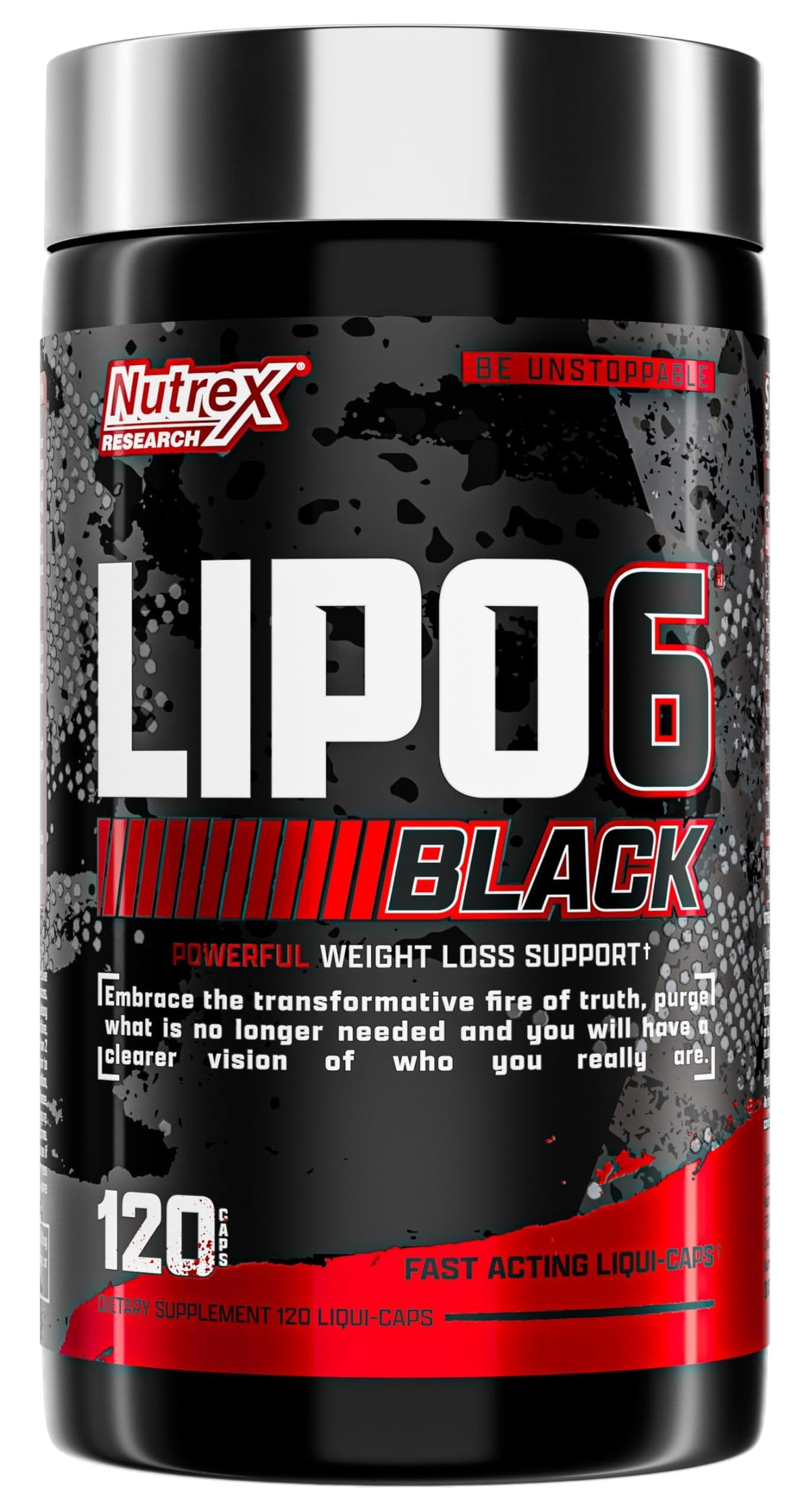 Nutrex Lipo-6 Black 120 capsules vue de face