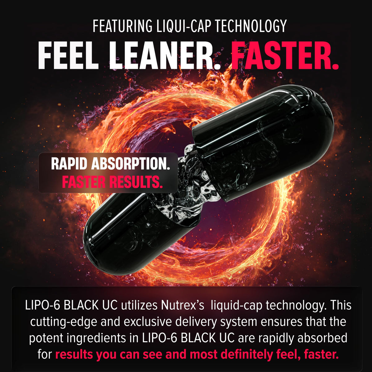 Nutrex Lipo-6 Black capsules sur un fond blanc