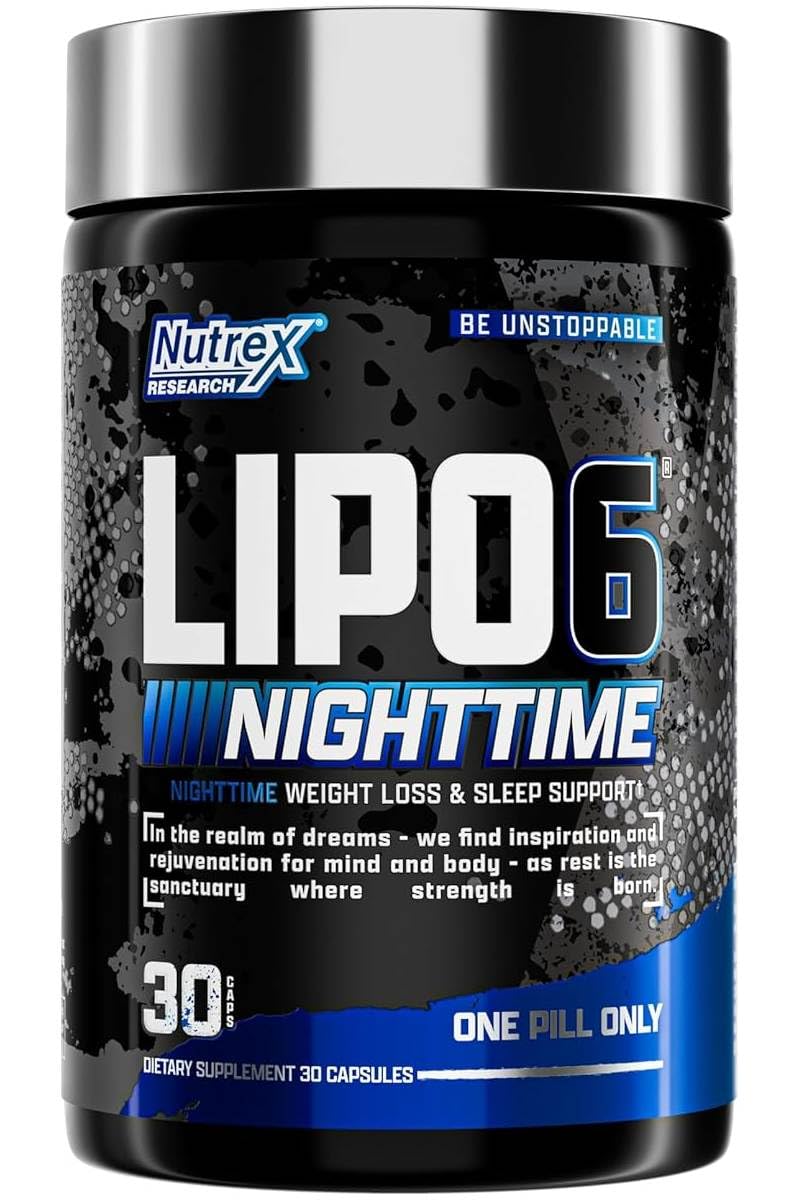 Nutrex Lipo 6 Black Nighttime boîte ouverte montrant capsules