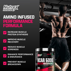 Nutrex Research BCAA Powder 6000 Acides Aminés 222g - vue arrière