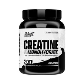 Nutrex Research créatine monohydrate 1kg en poudre dans un verre