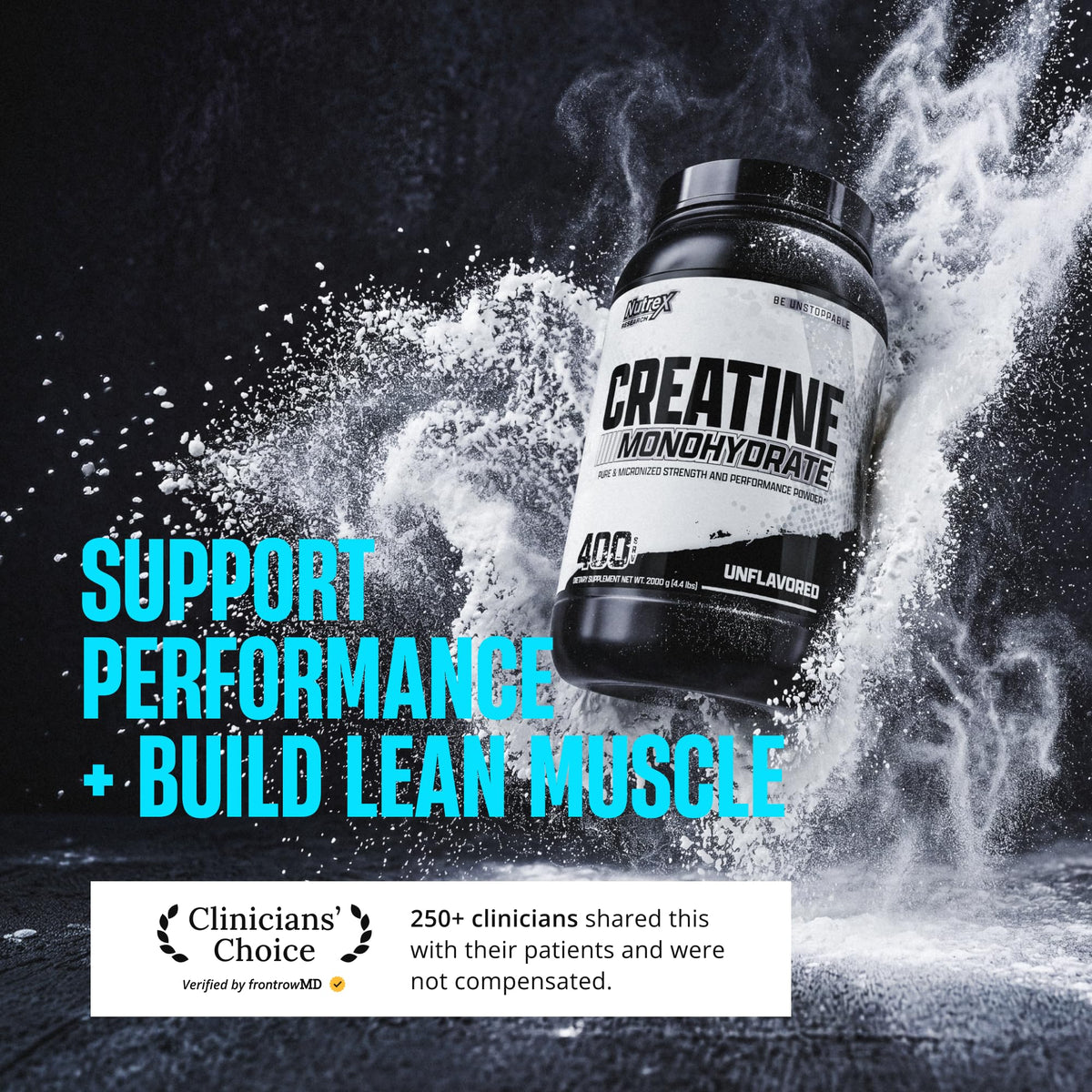 Nutrex Research Créatine Monohydrate Poudre 400 Servings avec cuillère