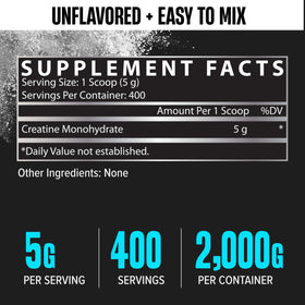 Nutrex Research Créatine Monohydrate Poudre 400 Servings côté