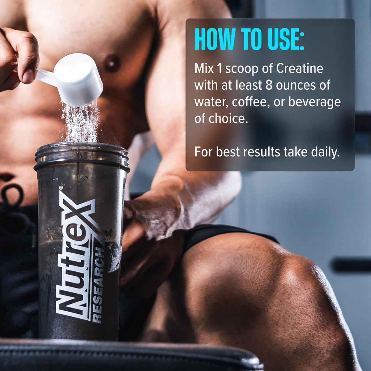 Nutrex Research Créatine Monohydrate Poudre 400 Servings en utilisation