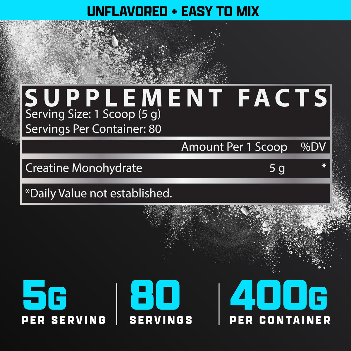 Nutrex Research Créatine Monohydrate Poudre 490g emballage et étiquette
