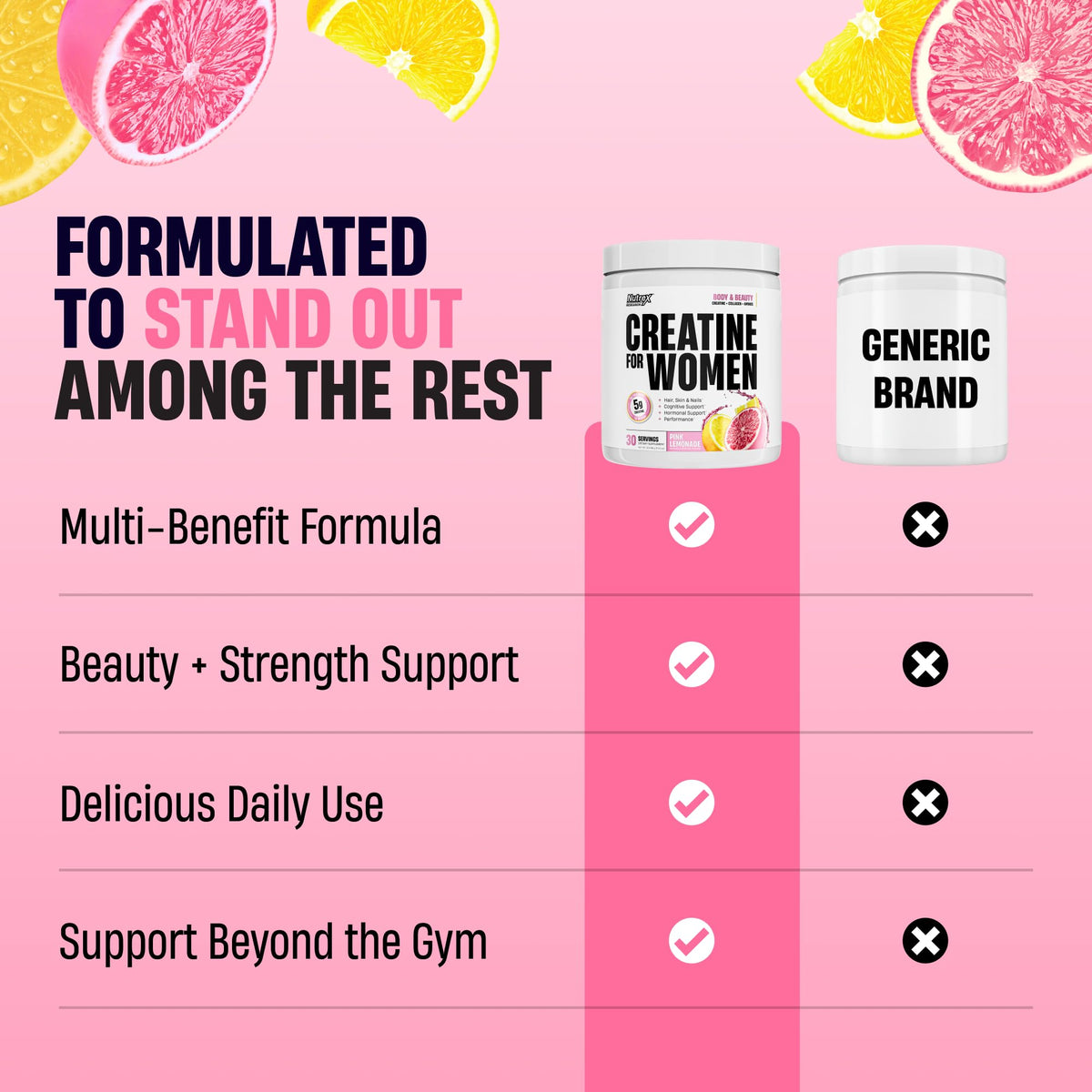 Nutrex Research Créatine pour Femmes 5g Pêche Mangue avec cuillère dosette