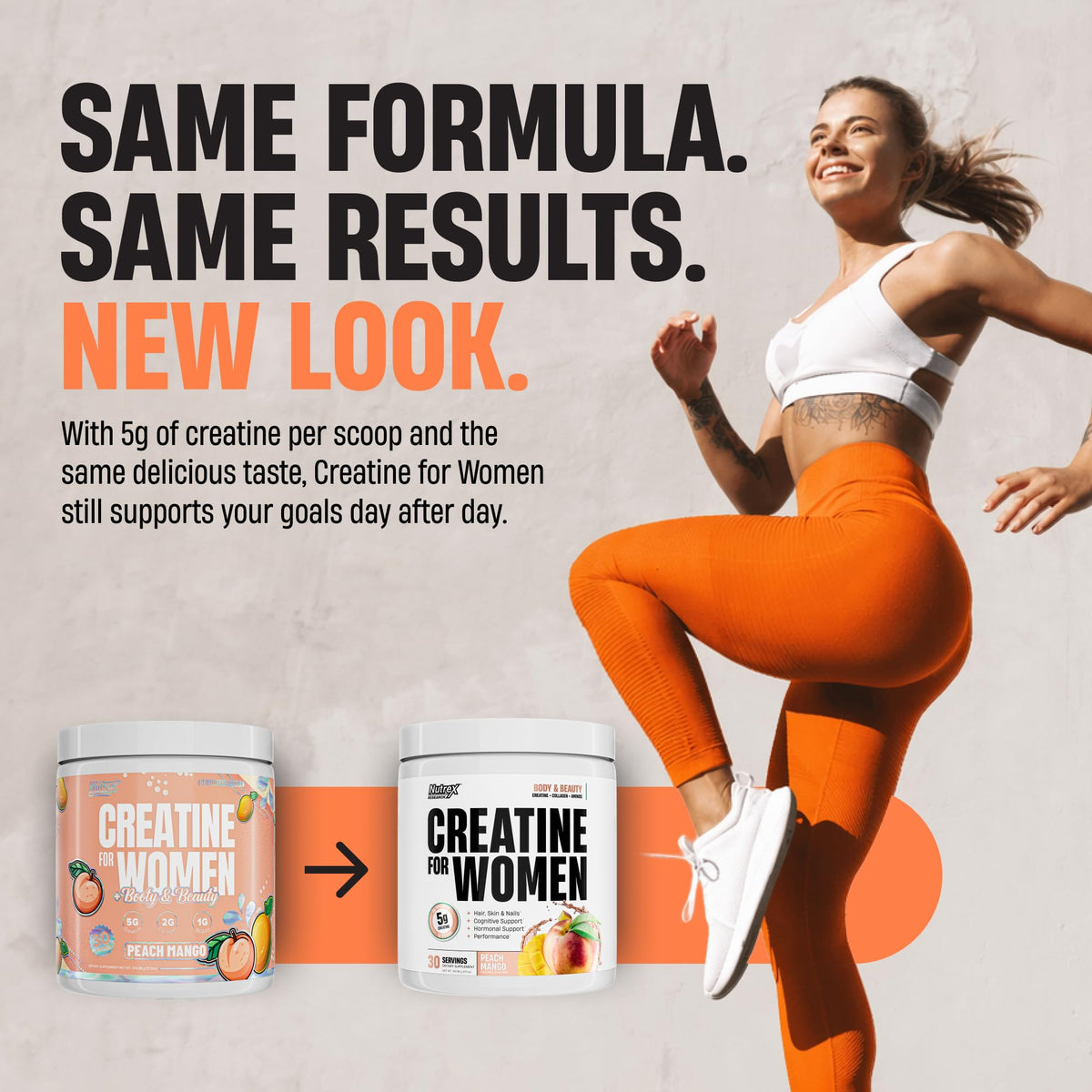 Nutrex Research Créatine pour Femmes Pêche Mangue 390g en préparation de shake